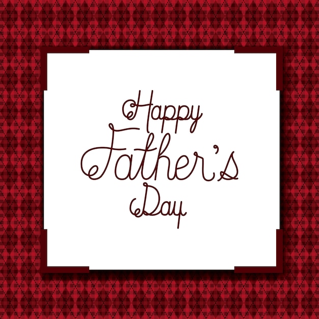 Happy fathers day card with textile background
