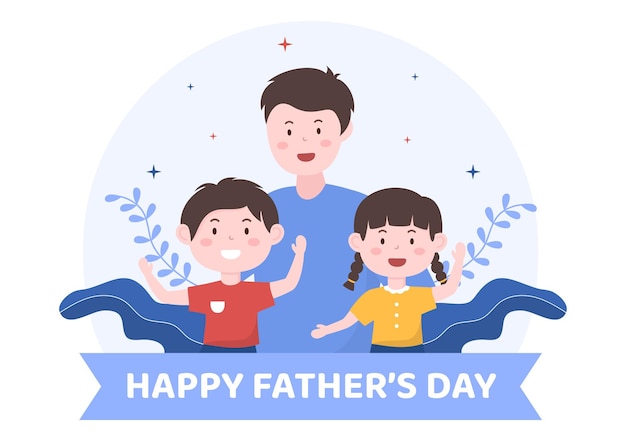 Happy fathers day cartoon illustration