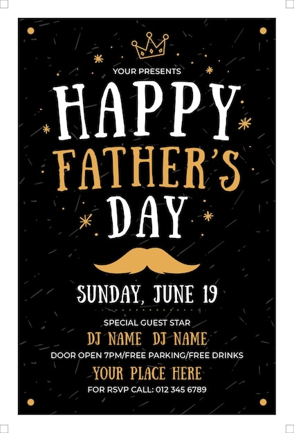Happy Fathers day celebration decorative greeting card design