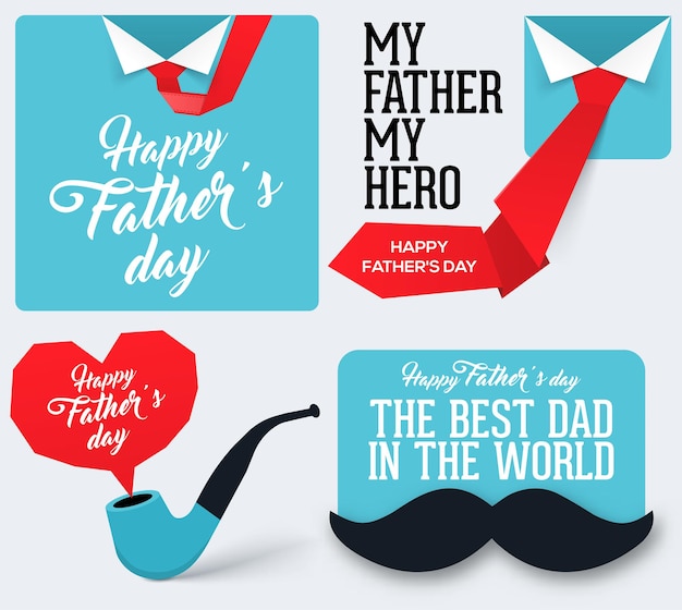 Happy fathers day collection banners