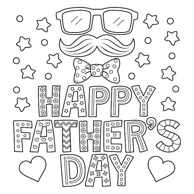 Happy Fathers Day Coloring Page for Kids