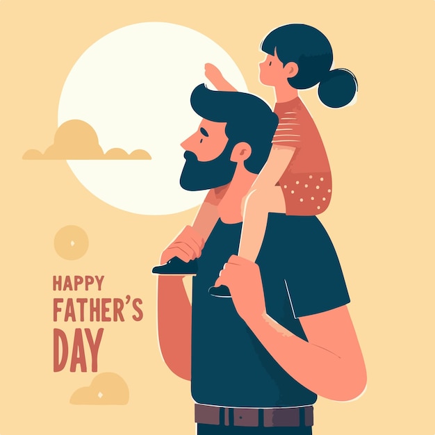 Vector happy fathers day concept minimalistic vector art background