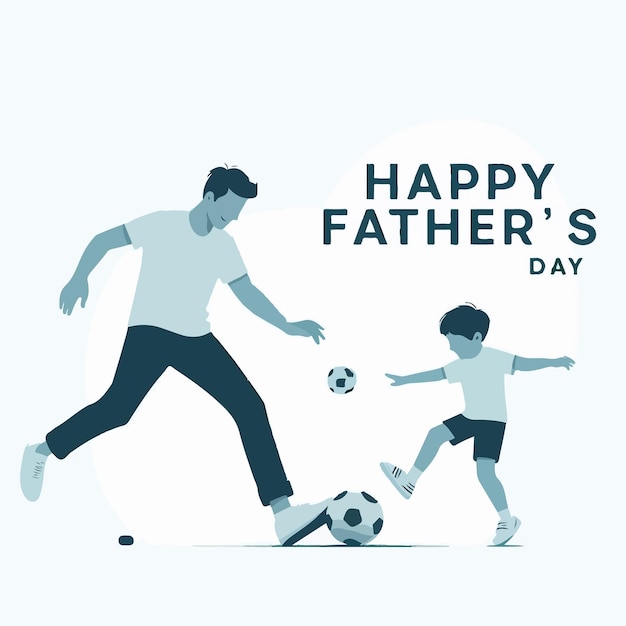 Happy Fathers day concept minimalistic vector art background