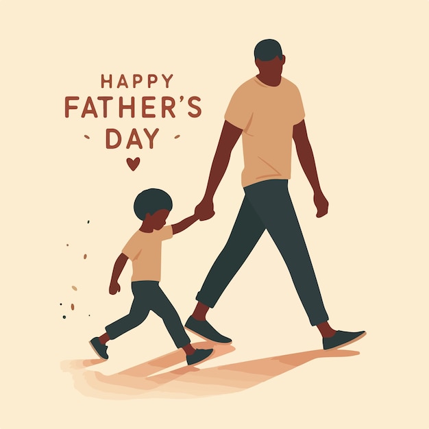 Happy Fathers day concept minimalistic vector art background