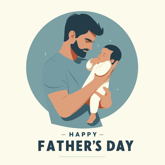 Happy Fathers day concept minimalistic vector art background