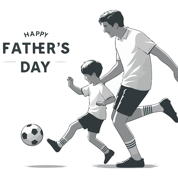 Concepto di happy fathers day con sfondo di arte vettoriale minimalista