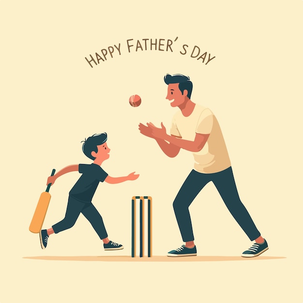 Vector happy fathers day concept minimalistic vector art background