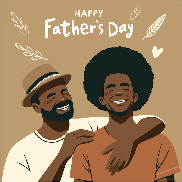 Vettore concepto di happy fathers day con sfondo di arte vettoriale minimalista