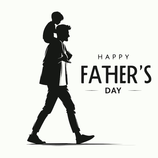 Happy Fathers day concept minimalistic vector art background