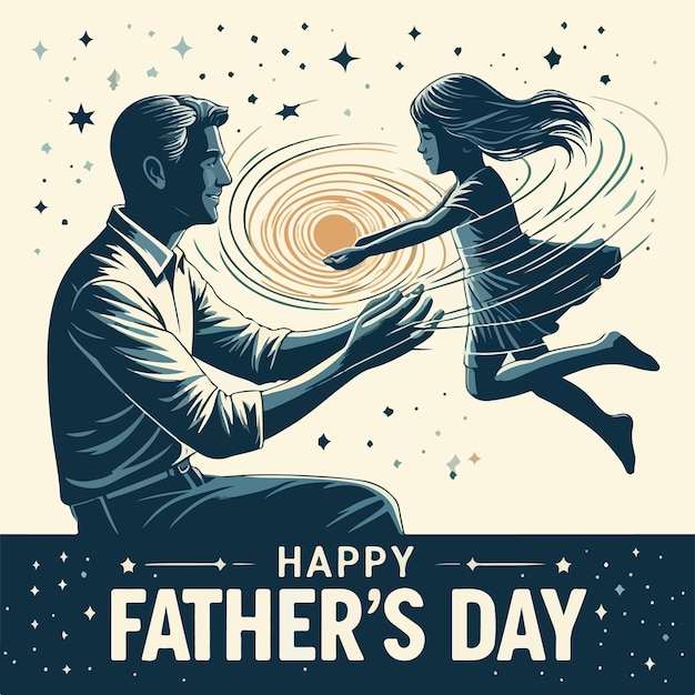 Happy Fathers day concept minimalistic vector art background