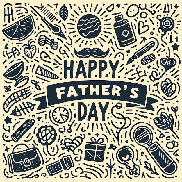 Happy Fathers day concept minimalistic vector art background