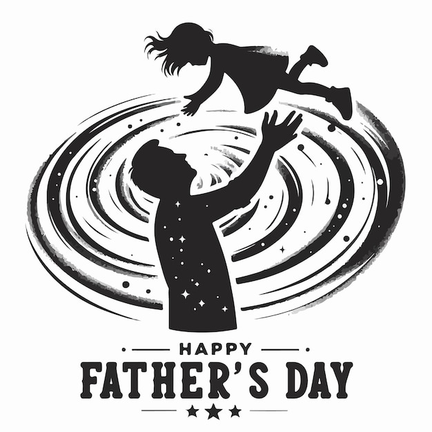 Happy Fathers day concept minimalistic vector art background