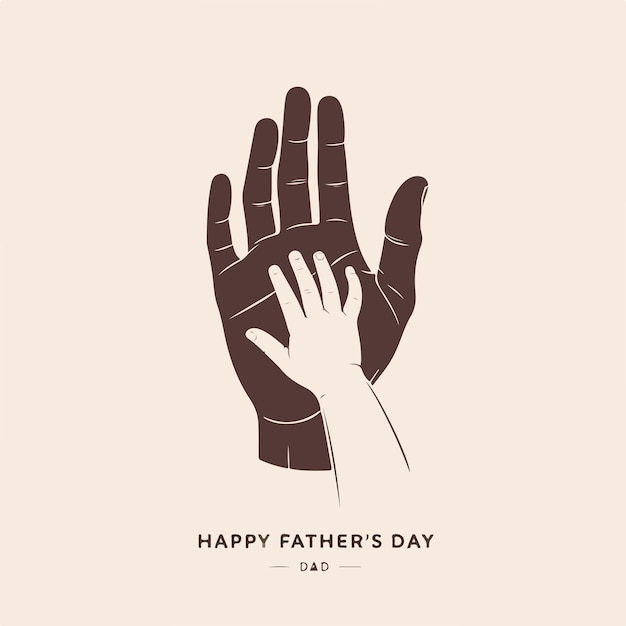 Happy Fathers day concept minimalistic vector art background