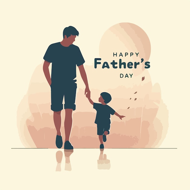 Happy fathers day concept minimalistic vector art background