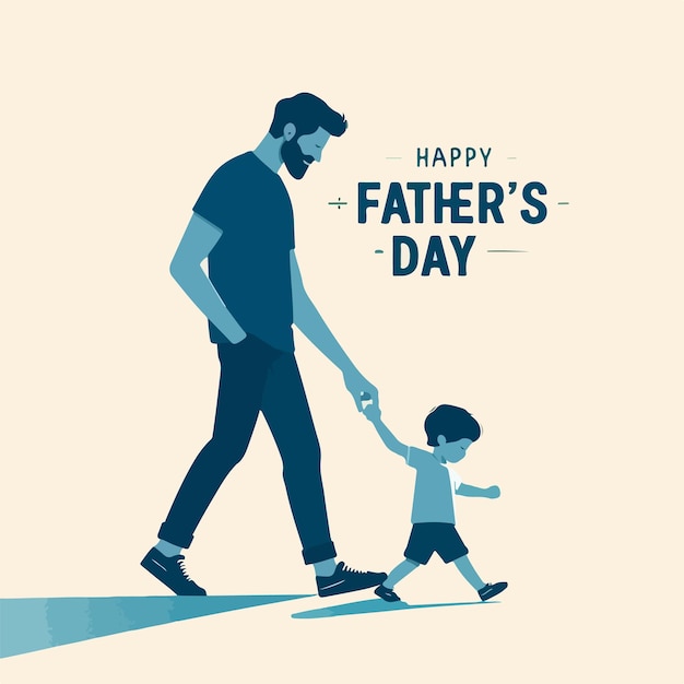 Happy Fathers day concept minimalistic vector art background