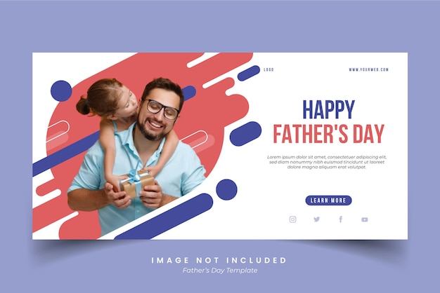 Vector happy fathers day concept web banner template