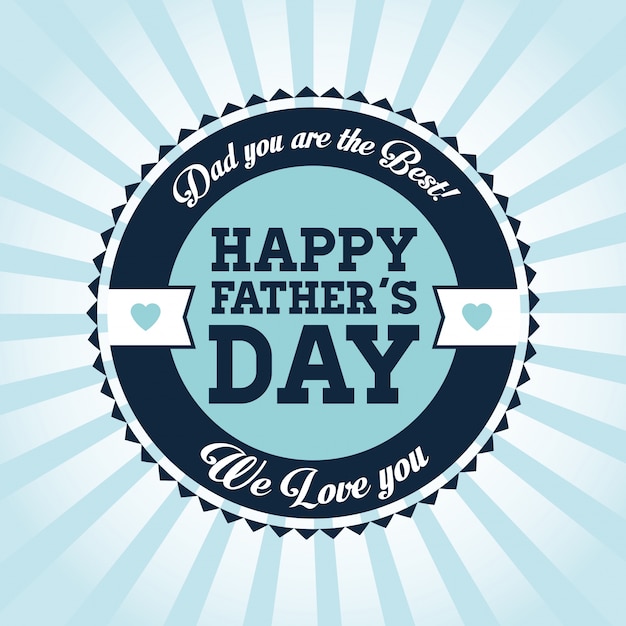 Vector happy fathers day concept with icon design