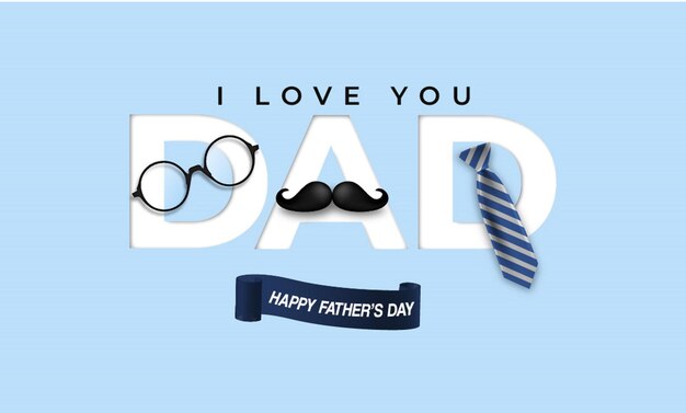 Disegno di happy fathers day con l'illustrazione di papà che scrive