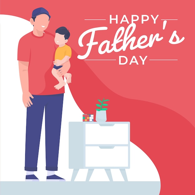 Happy fathers day flat design template