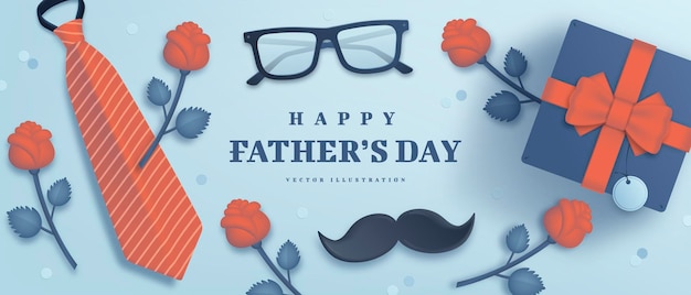 Happy fathers day greeting banner