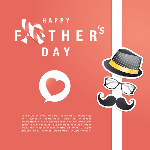 Vector happy fathers day greeting card for men's event, banner or poster.