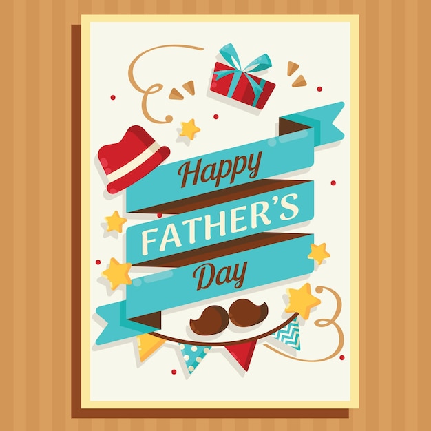 Vector happy fathers day greeting card vector typography, lettering usable for banner