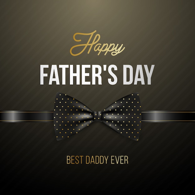 Happy fathers day greeting card with elegant bow tie.