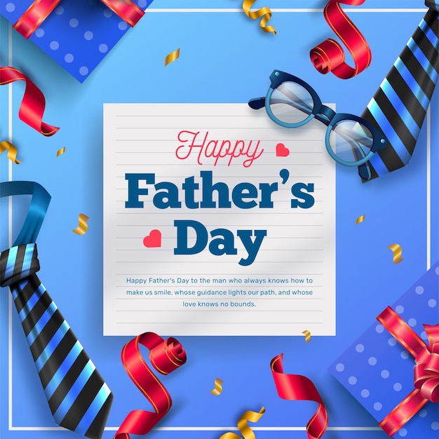 happy fathers day greeting post design illustration