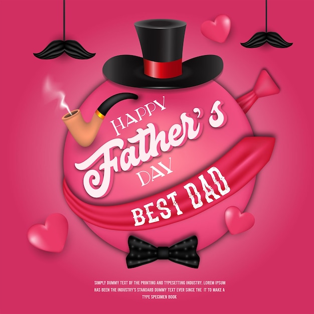 Happy Fathers Day Kalligrafie wenskaart achtergrond poster Vector illustratie