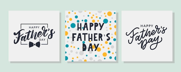 Happy fathers day lettering banner sale brush text pattern