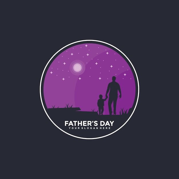 Happy Fathers Day logo ontwerp sjabloon illustratie vector