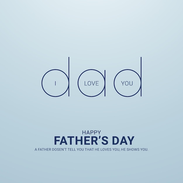 Vector happy fathers day minimal design free vector