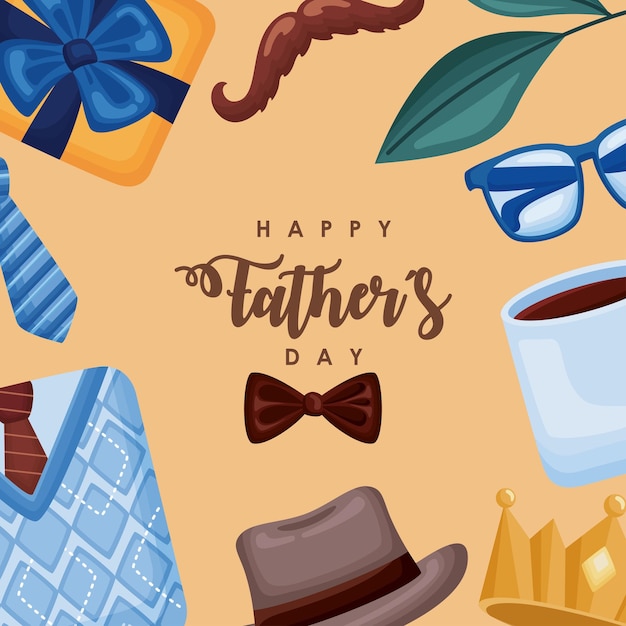 Vector happy fathers day poster