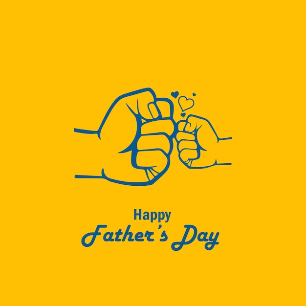 Vector happy fathers day son and father hand together free vector