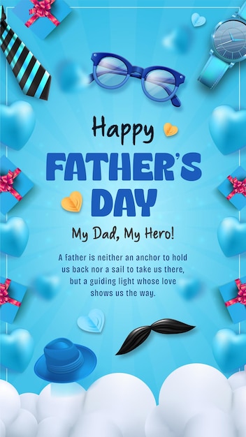 Happy Fathers Day Story Design Illustration