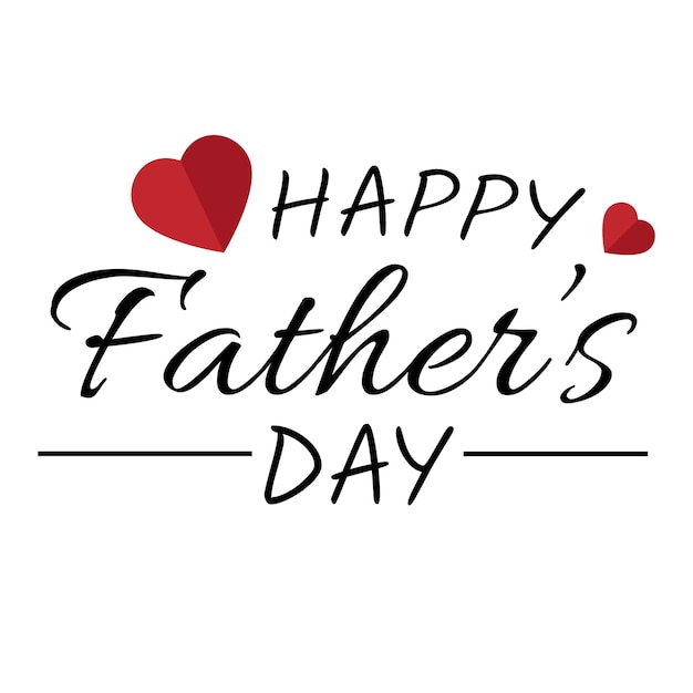 Happy Fathers day tekst met rood hart