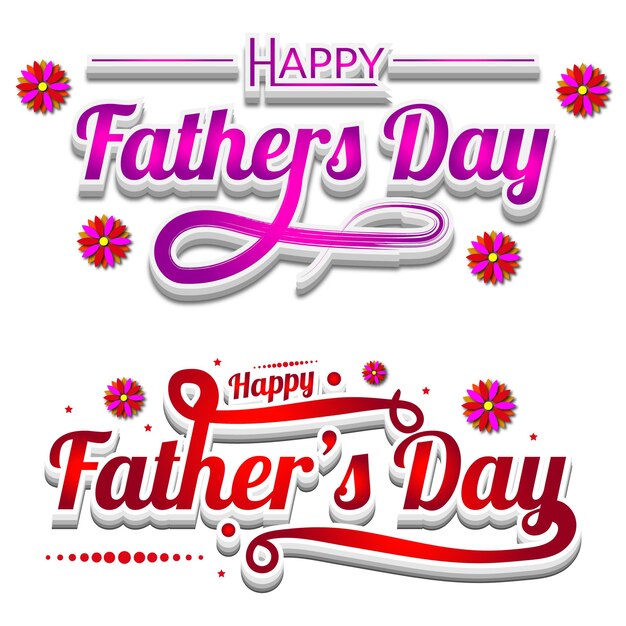 Happy fathers day typography lettering greetings