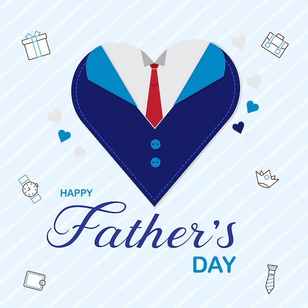 Happy Fathers Day-wenskaart met hartvormen Happy Fathers Day kalligrafie lichte banner