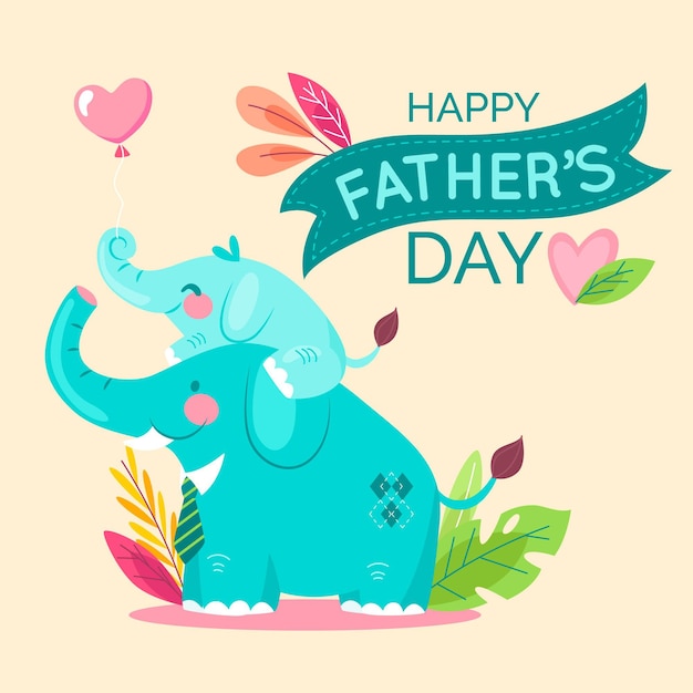 Счастливый день отцов со слонами