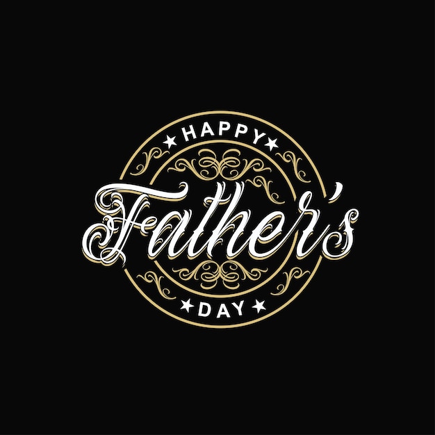 Vector happy fathers typography design template