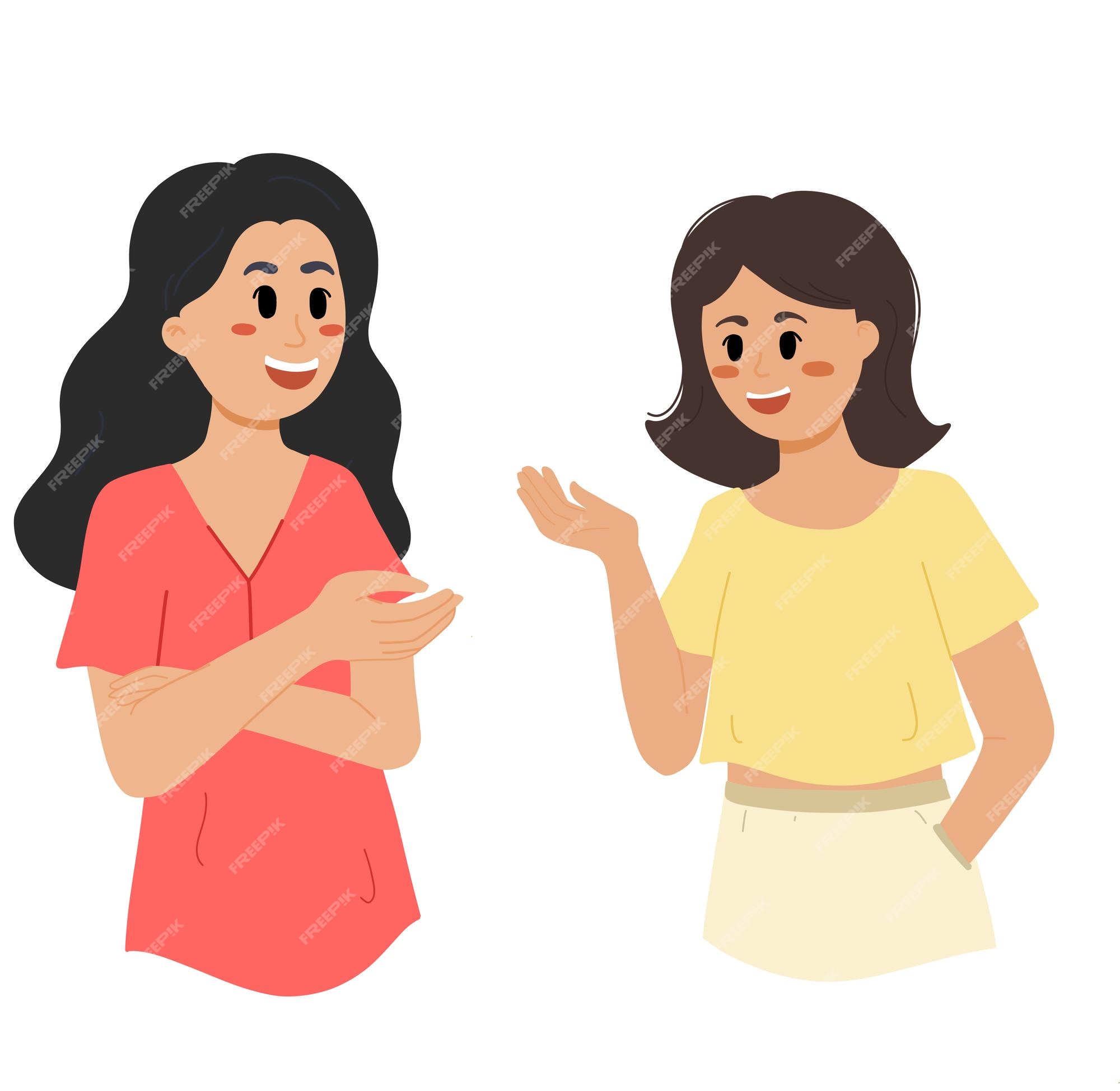 Free Vectors  Let's talk with friends online (girl)