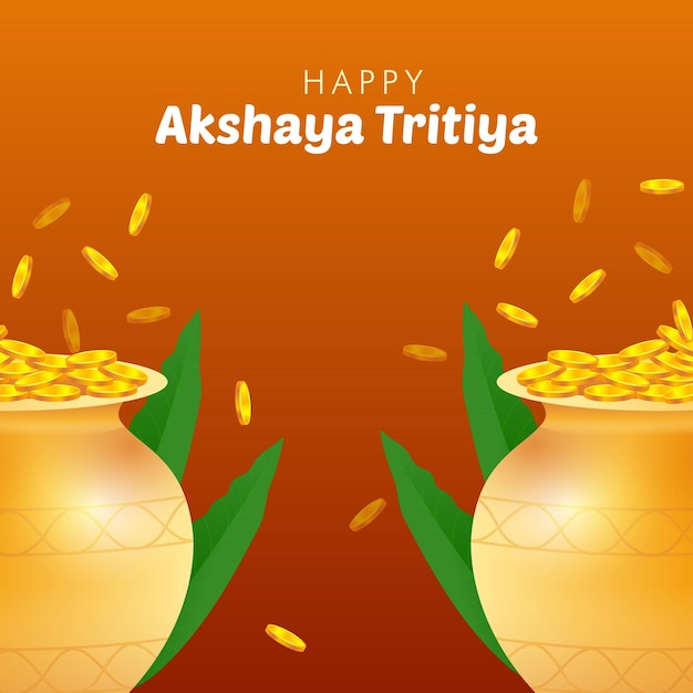 Vector happy festival akshaya tritiya kalash