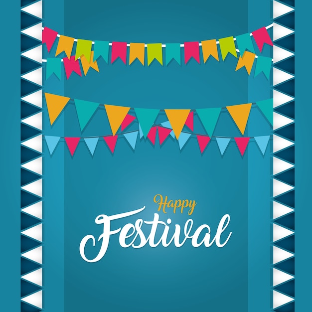 Happy festival card with party decoration