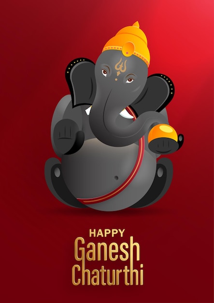 Premium Vector | Happy festival of ganesh chaturthi with gold lord ganesha illustration Premium Vector | Happy festival of ganesh chaturthi with gold lord ganesha illustration