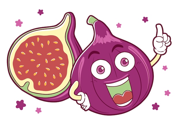 happy fig fruits illustration