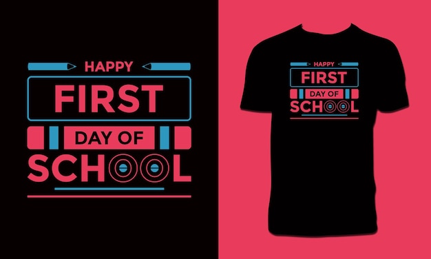 Дизайн футболки с первым днем в школе