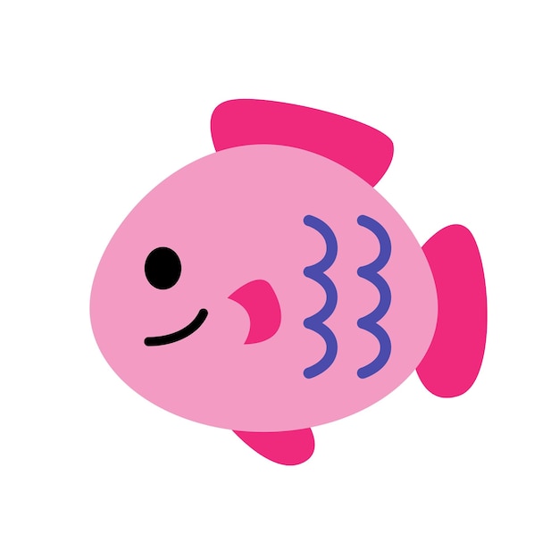 Vector happy fish head