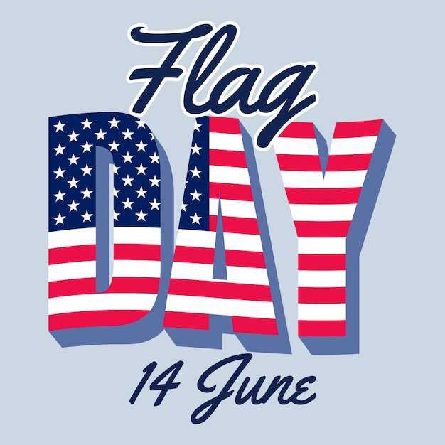 Happy Flag Day-ontwerpconcept Nationale Amerikaanse feestdag met Amerikaanse vlag