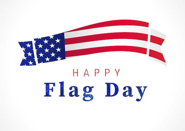 Vector happy flag day social media banner postcard concept billboard design creative shiny text