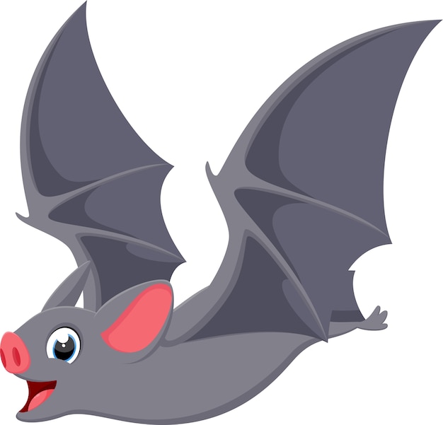 Vettore felice cartone animato pipistrello volante